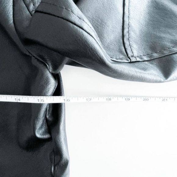 Banana Republic Womens Moto Faux Leather Jacket Full Zip Mock Neck Black XS - Picture 5 of 7